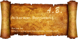 Ackerman Bernadett névjegykártya